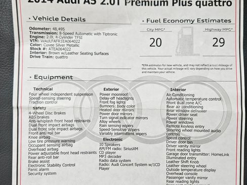 Used 2014 Audi A5 2.0T Premium Plus w/ Premium Plus Package image 10