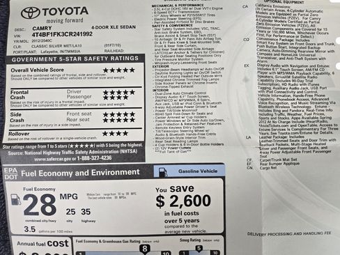 Used 2012 Toyota Camry XLE w/ Leather Pkg FWD image 25