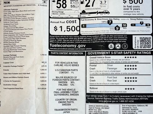 Used 2023 Volvo XC90 T8 Ultimate w/ Lounge Package image 9