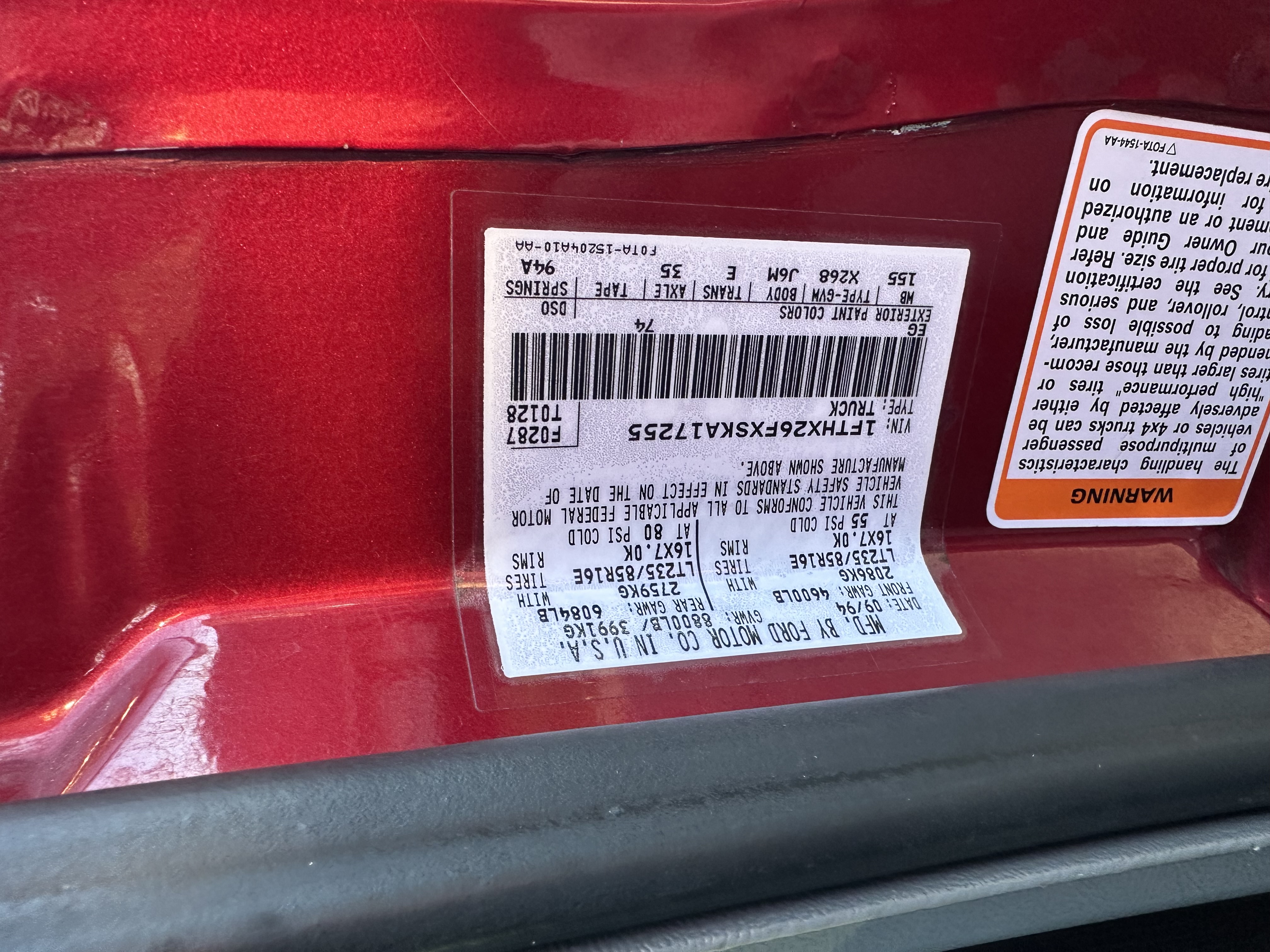 Used 1995 Ford F250 4x4 SuperCab image 32