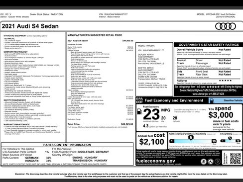 Used 2021 Audi S4 Prestige w/ Prestige Package image 21