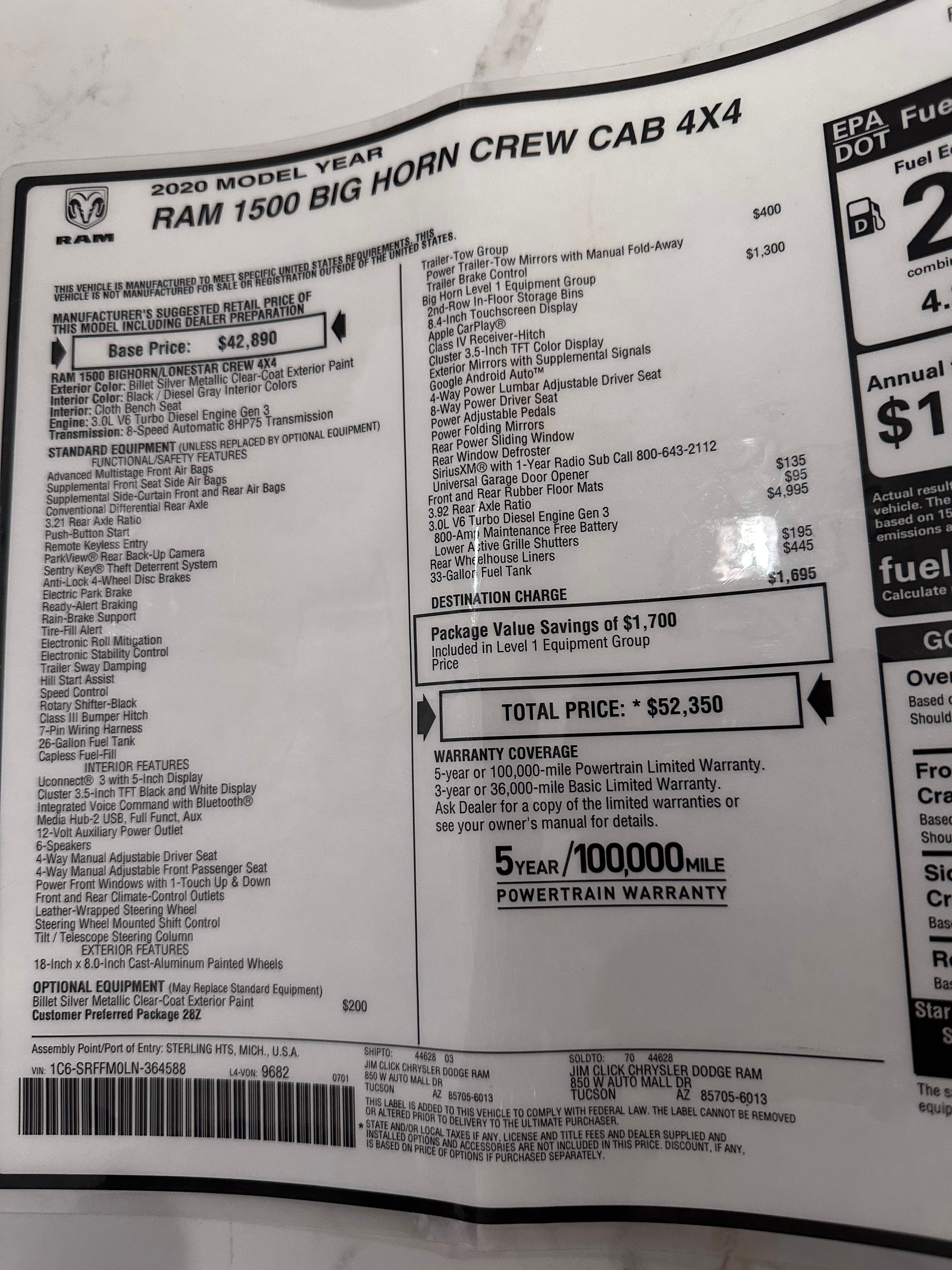 Used 2020 RAM 1500 Big Horn AWD/4WD image 17