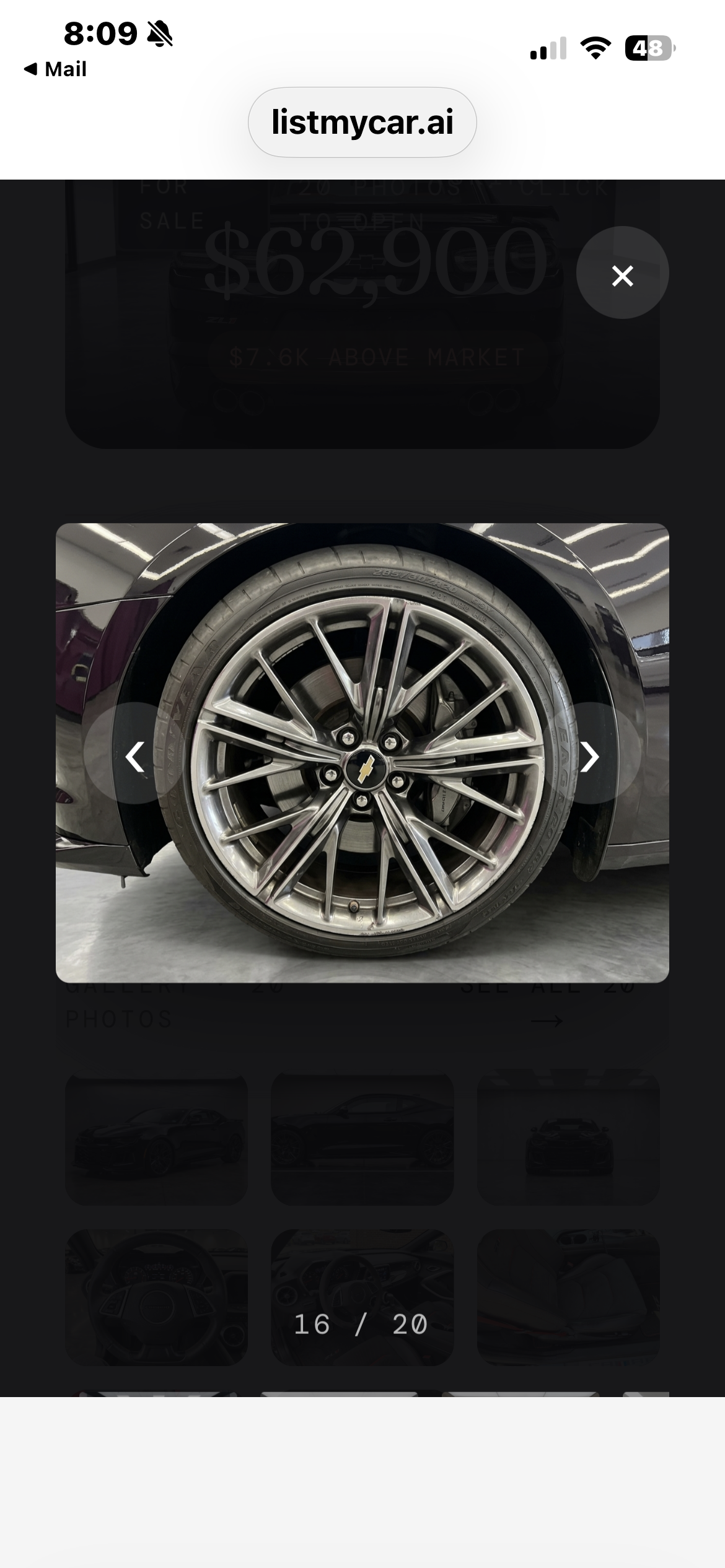 Used 2019 Chevrolet Camaro ZL1 w/ LPO, ZL1 Protection Package RWD image 5