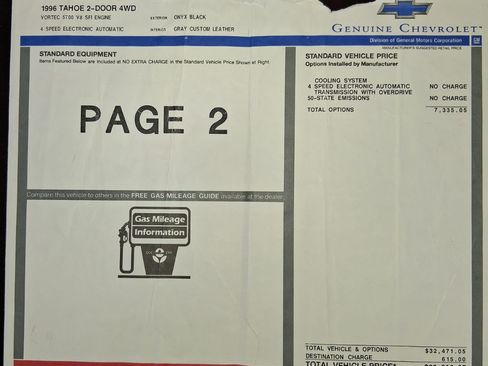 Used 1996 Chevrolet Tahoe 4WD 2-Door image 6