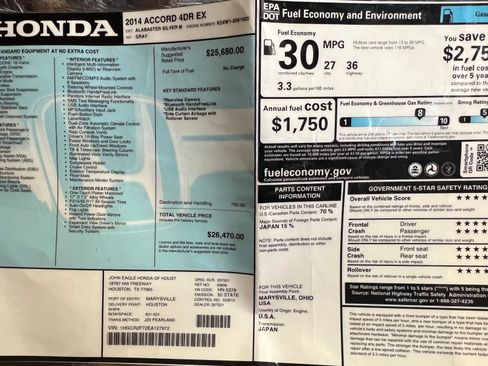 Used 2014 Honda Accord EX image 5