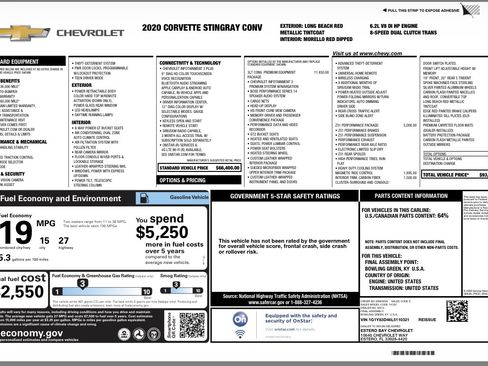 Used 2020 Chevrolet Corvette Stingray Premium Conv w/ 3LT Preferred Equipment Group image 20