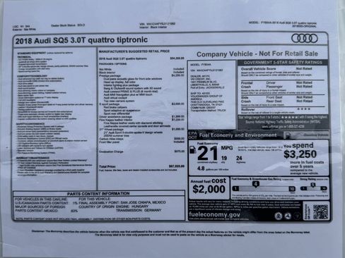 Used 2018 Audi SQ5 Prestige w/ Prestige Package image 29