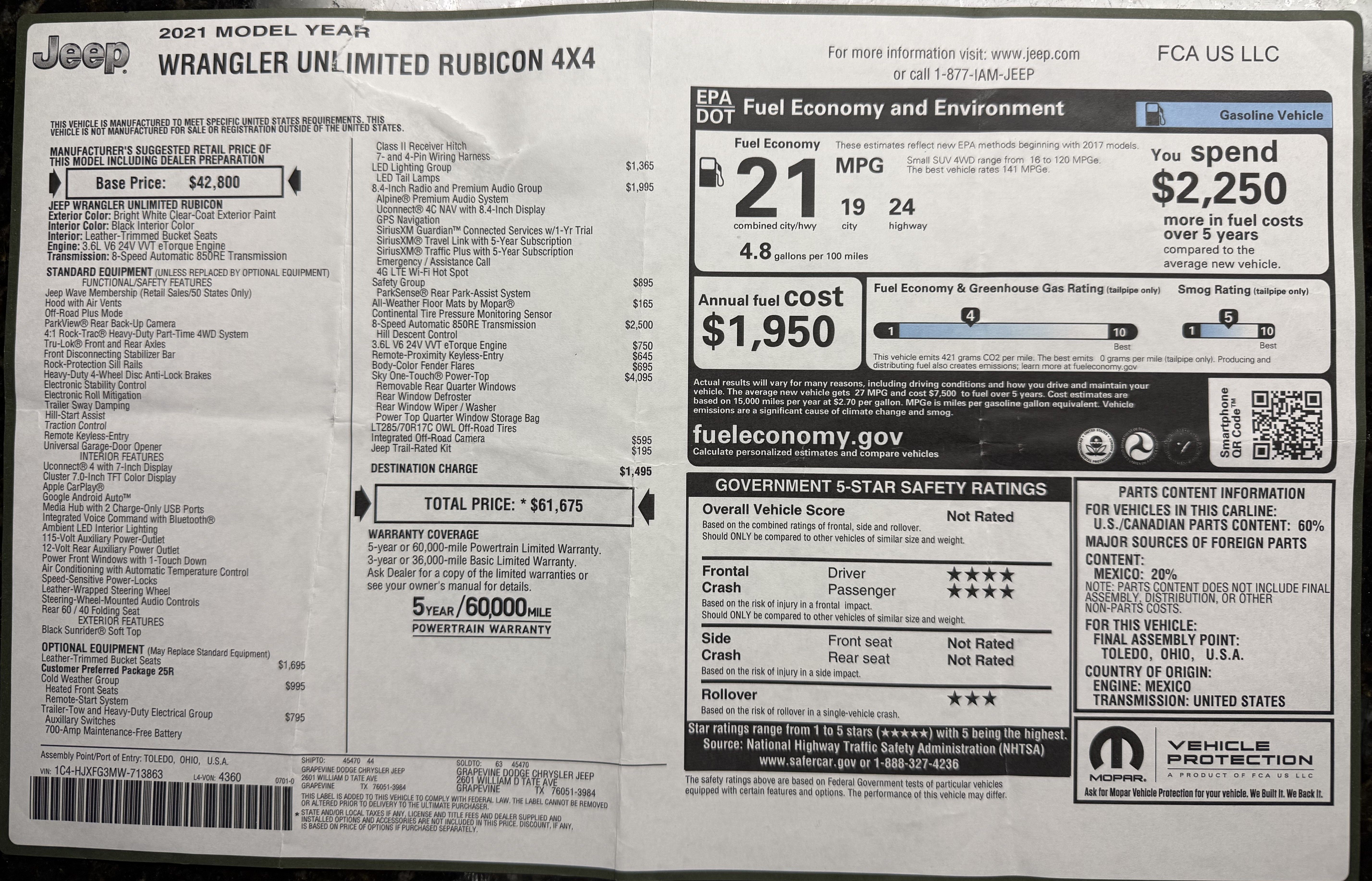 Used 2021 Jeep Wrangler Unlimited Rubicon AWD/4WD image 20