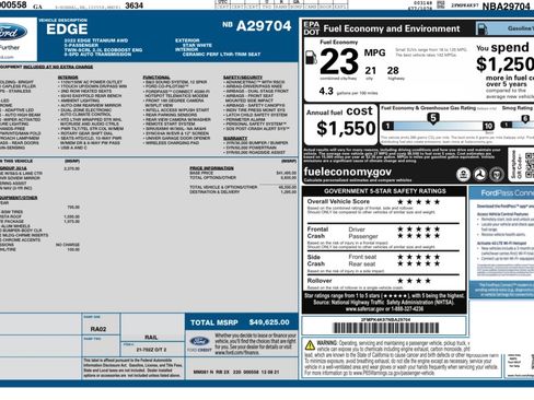 Used 2022 Ford Edge Titanium w/ Equipment Group 301A AWD/4WD image 32