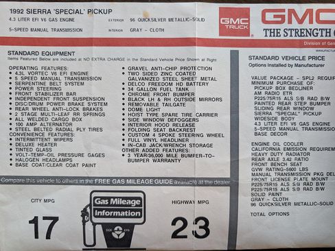 Used 1992 GMC Sierra 1500 2WD Regular Cab image 12