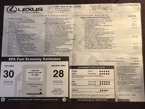 Used 2010 Lexus RX 450h AWD image 13