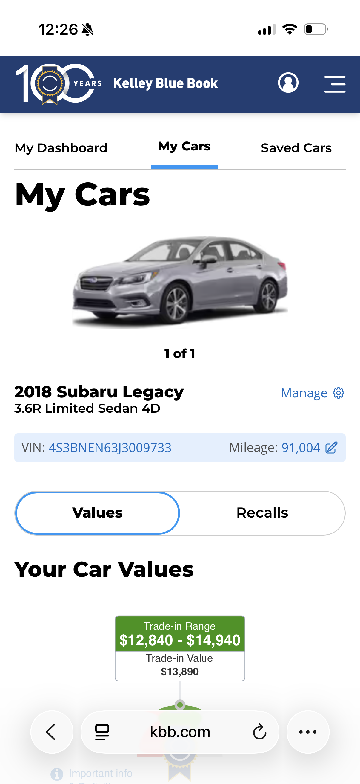 Used 2018 Subaru Legacy 3.6R Limited AWD/4WD image 2