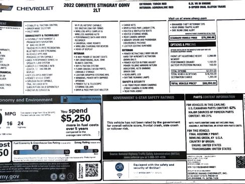 Used 2022 Chevrolet Corvette Stingray Preferred Conv w/ Battery Protection Package RWD image 23