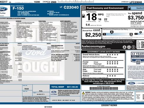 Used 2020 Ford F150 XLT w/ Equipment Group 302A Luxury AWD/4WD image 14