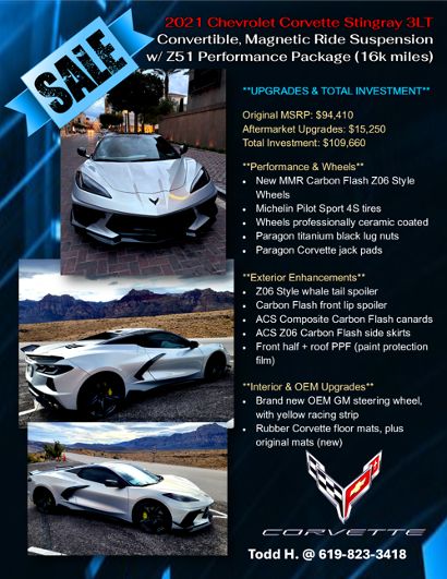Used 2021 Chevrolet Corvette Stingray Premium Conv w/ Z51 Performance Package RWD image 4