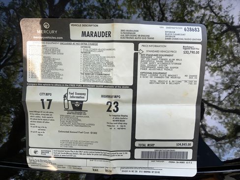 Used 2003 Mercury Marauder Sedan 4D image 9