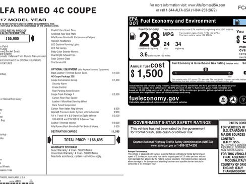 Used 2017 Alfa Romeo 4C Coupe w/ Coupe Track Package 1 image 22