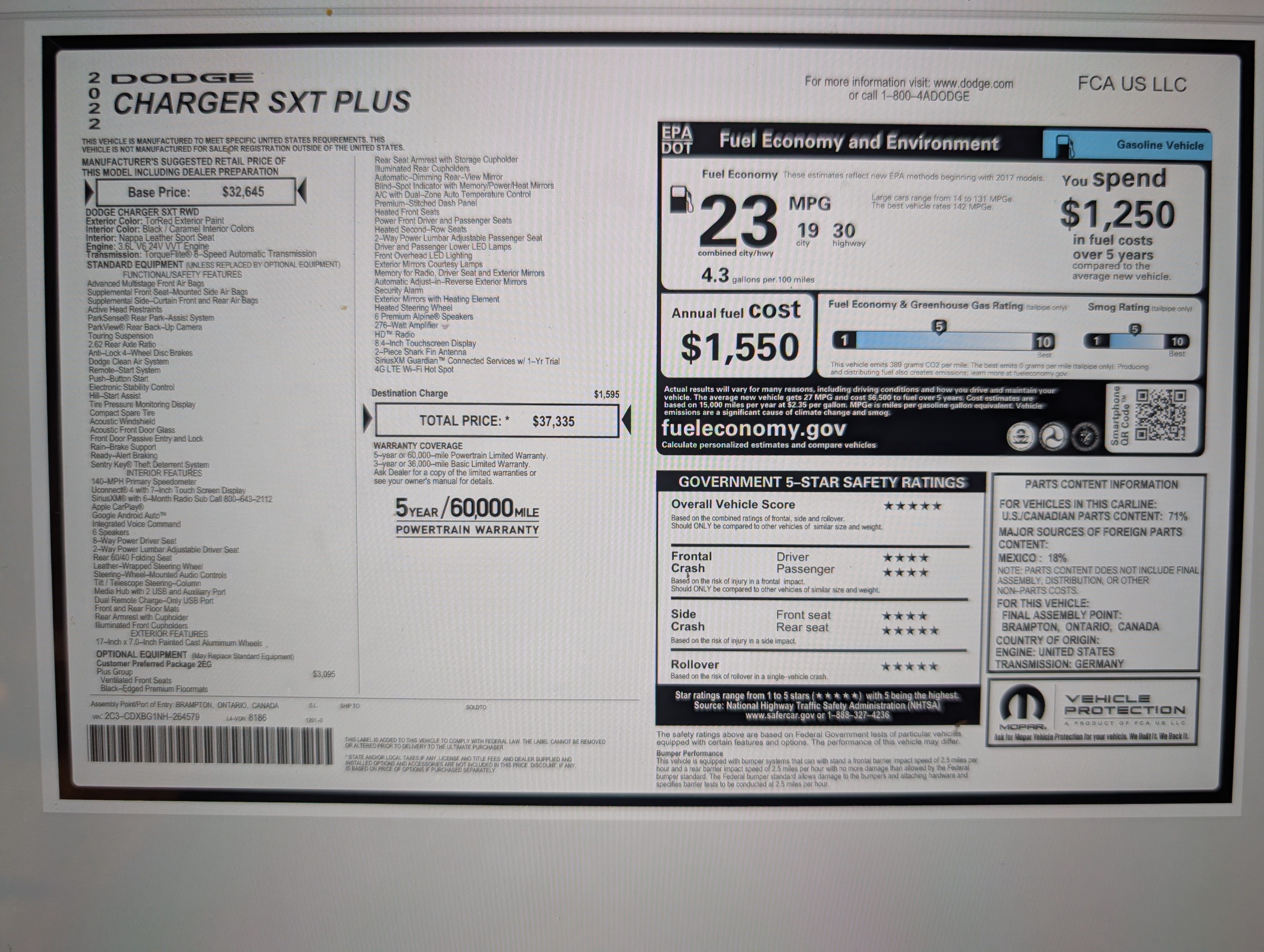 Used 2022 Dodge Charger SXT w/ Plus Group RWD image 11