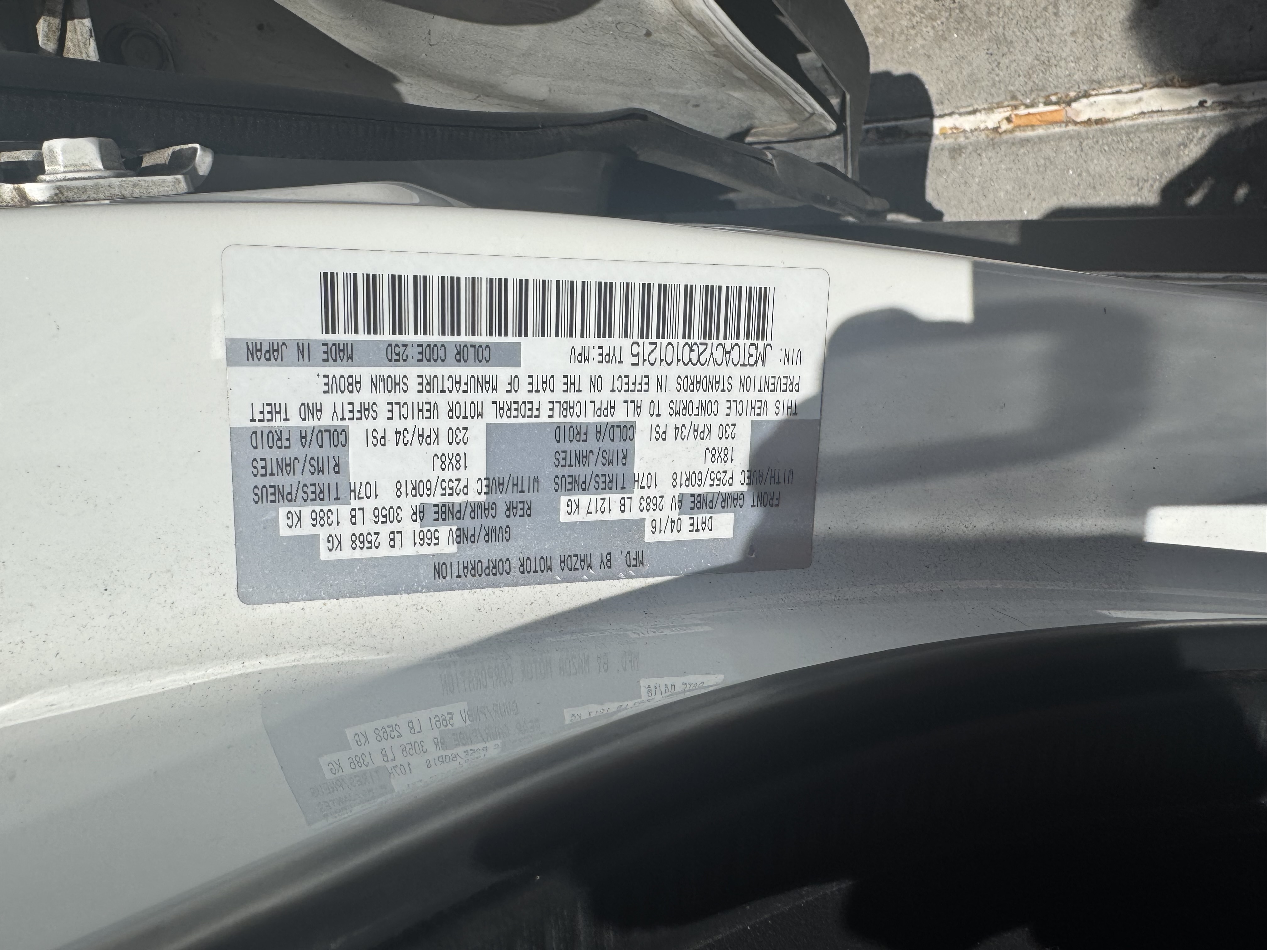 Used 2016 MAZDA CX-9 Touring FWD image 5