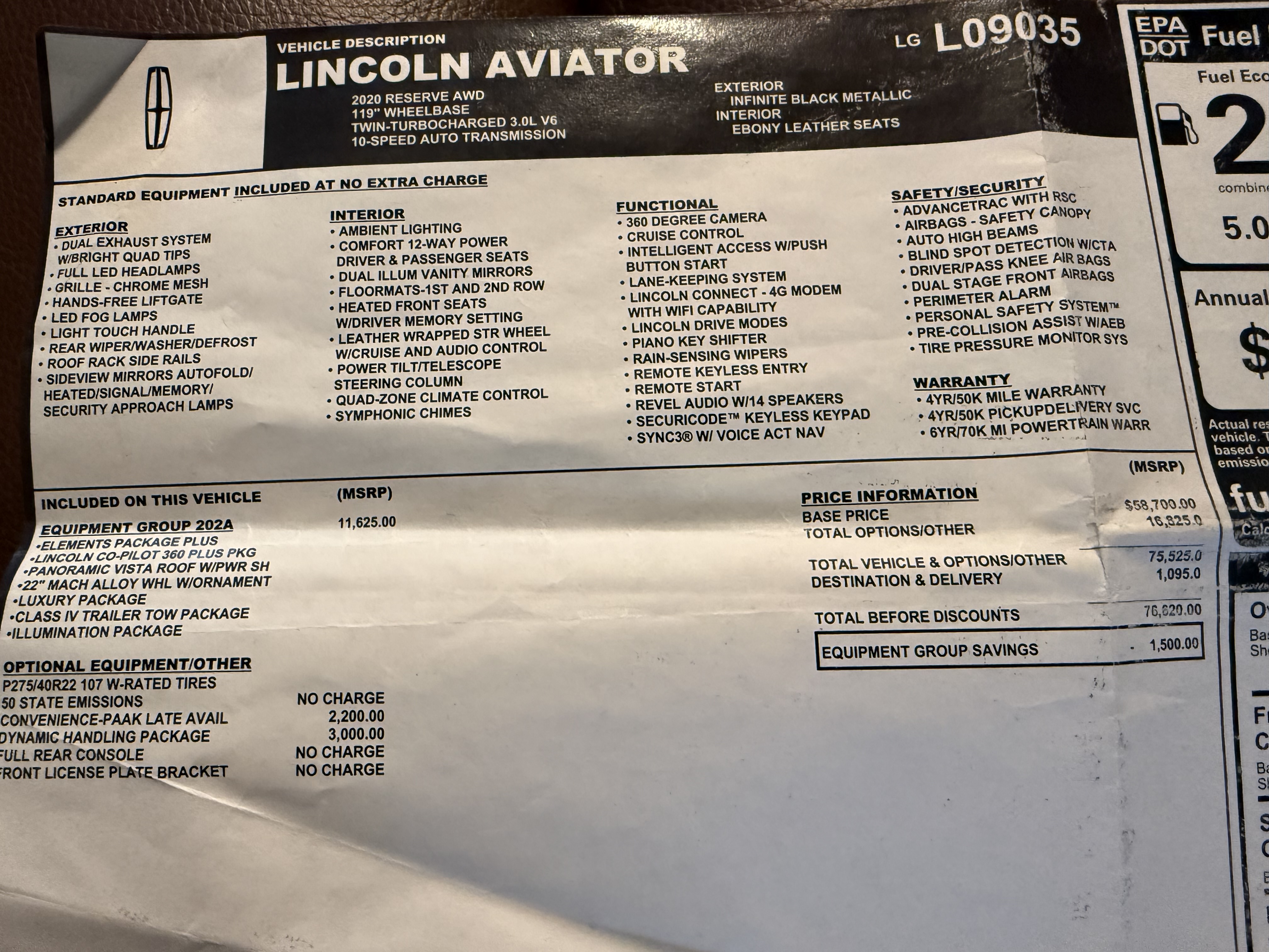 Used 2020 Lincoln Aviator Reserve w/ Equipment Group 202A AWD/4WD image 11