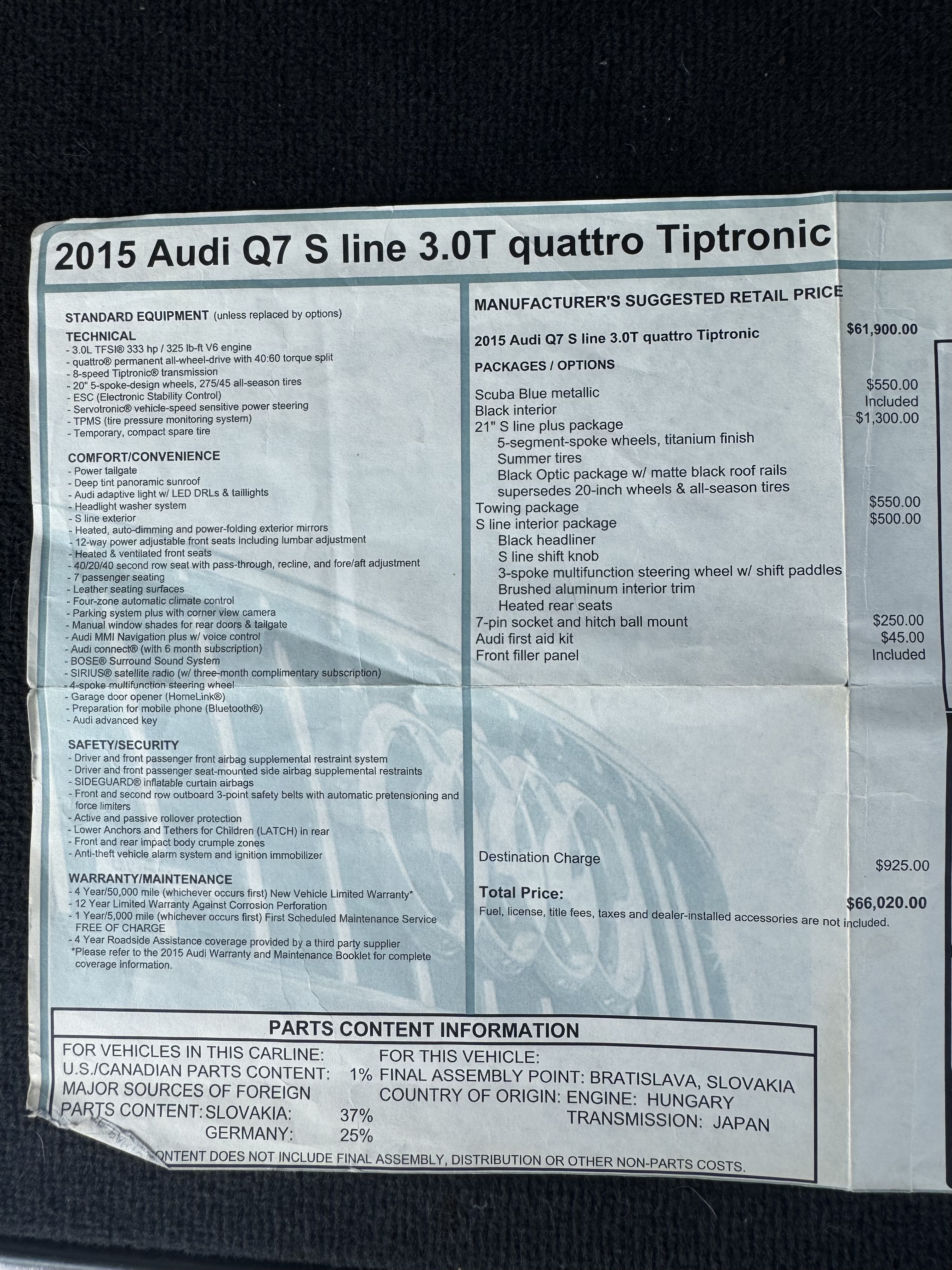 Used 2015 Audi Q7 3.0T S line Prestige w/ 21" S Line Plus Package AWD/4WD image 15