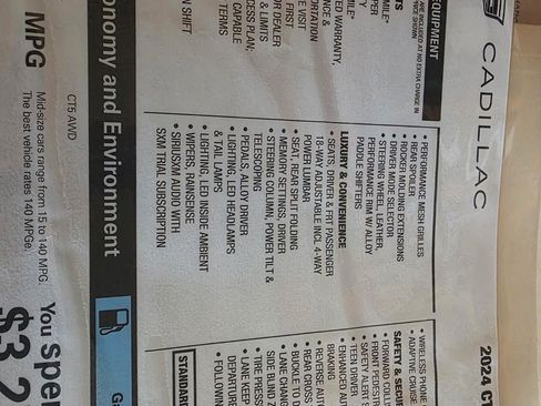 Used 2024 Cadillac CT5 Sport w/ Parking Package image 13