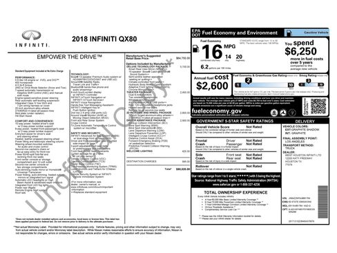 Used 2018 INFINITI QX80 Sport Utility 4D w/ Deluxe Technology Package image 14