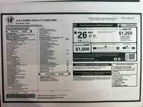 Used 2018 Alfa Romeo Giulia Ti w/ Quick Order Package 22X Lusso image 17