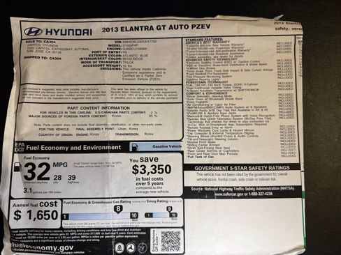 Used 2013 Hyundai Elantra GT w/ Style Pkg image 10