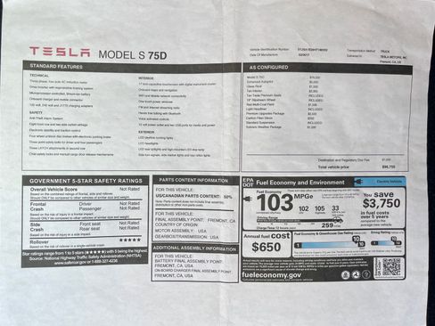 Used 2017 Tesla Model S 75D AWD/4WD image 30