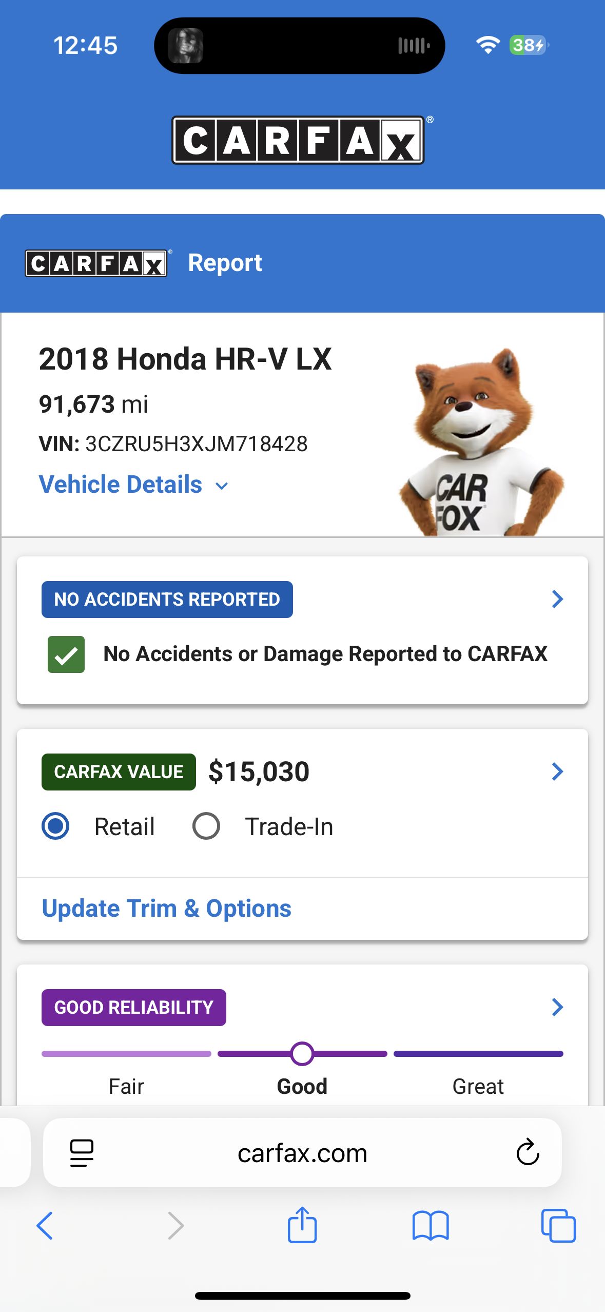 Used 2018 Honda HR-V LX image 12
