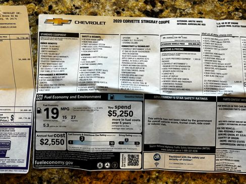 Used 2020 Chevrolet Corvette Stingray Preferred Cpe w/ 2LT Preferred Equipment Group image 12