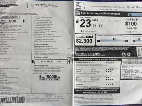 Used 2013 Chrysler 200 Touring w/ S Exterior Appearance Pkg image 29