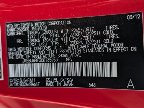 Used 2012 Toyota FJ Cruiser 4WD w/ Trail Teams Special Edition image 18