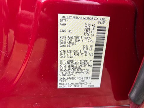 Used 2009 Nissan Frontier SE w/ SE Value Truck Pkg image 10