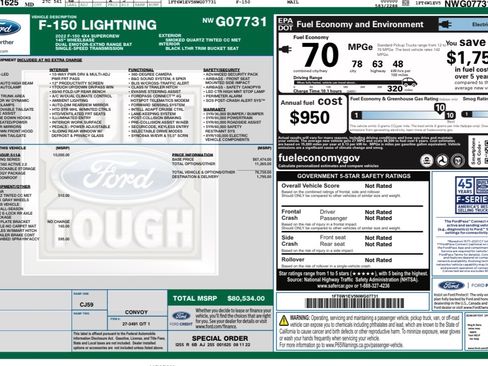 Used 2022 Ford F150 Lightning Lariat w/ Equipment Group 511A High AWD/4WD image 12