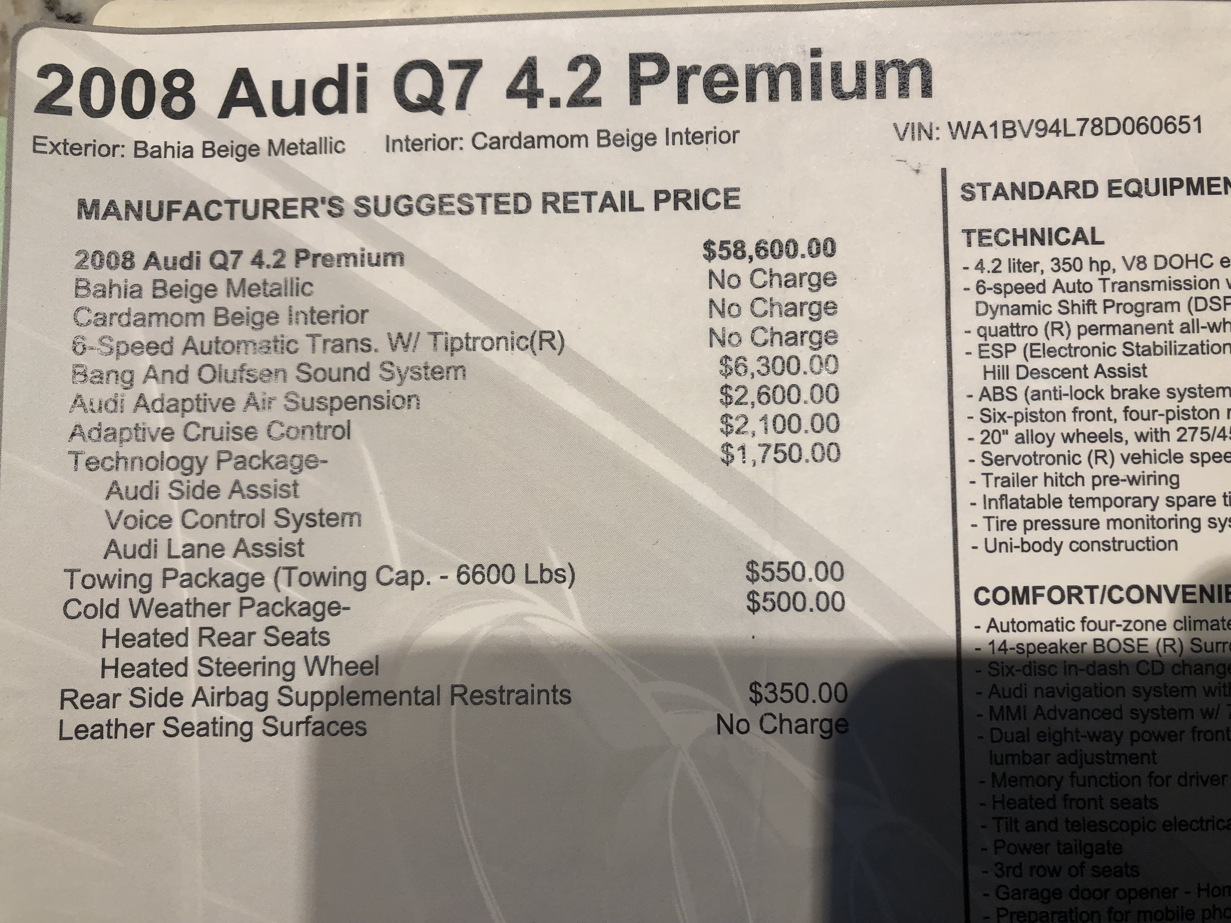 Used 2008 Audi Q7 4.2 Premium AWD/4WD image 5