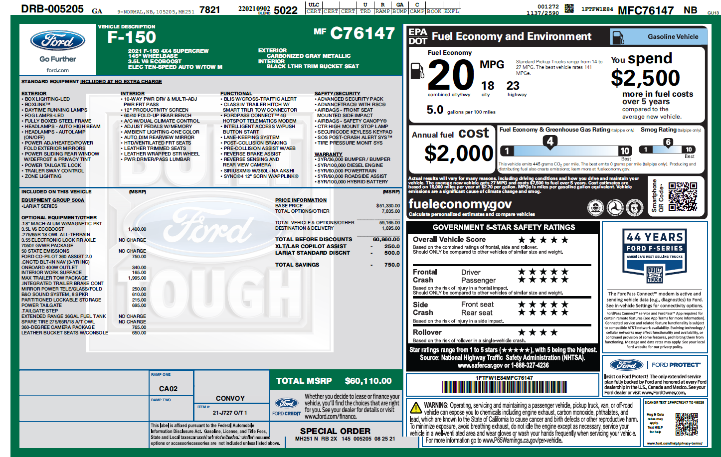 Used 2021 Ford F150 Lariat w/ Max Trailer Tow Package AWD/4WD image 25