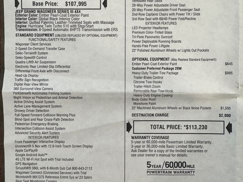 Used 2023 Jeep Grand Wagoneer Series III w/ HD Trailer Tow Package image 12