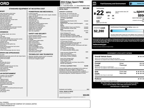 Used 2013 Ford Edge Sport w/ Driver Entry Pkg image 27
