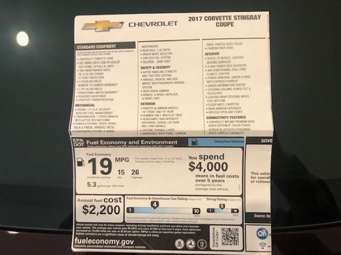 Used 2017 Chevrolet Corvette Stingray Coupe w/ 2LT Preferred Equipment Group image 24