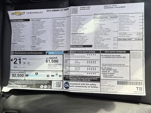 Used 2015 Chevrolet Camaro LT w/ RS Package image 32