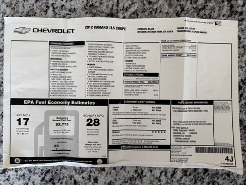 Used 2012 Chevrolet Camaro LS RWD image 17