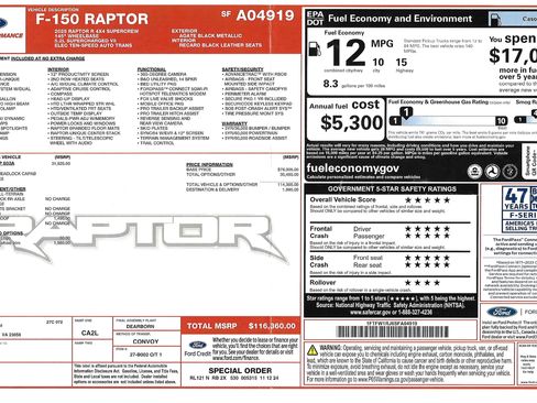 Used 2025 Ford F150 Raptor w/ Equipment Group 803A Raptor R image 15