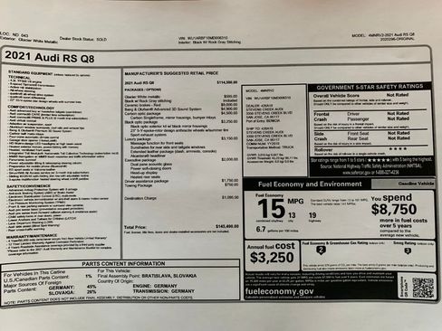 Used 2021 Audi RS Q8 Sport Utility 4D image 17