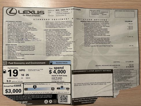 Used 2015 Lexus RC F w/ Premium Package image 30