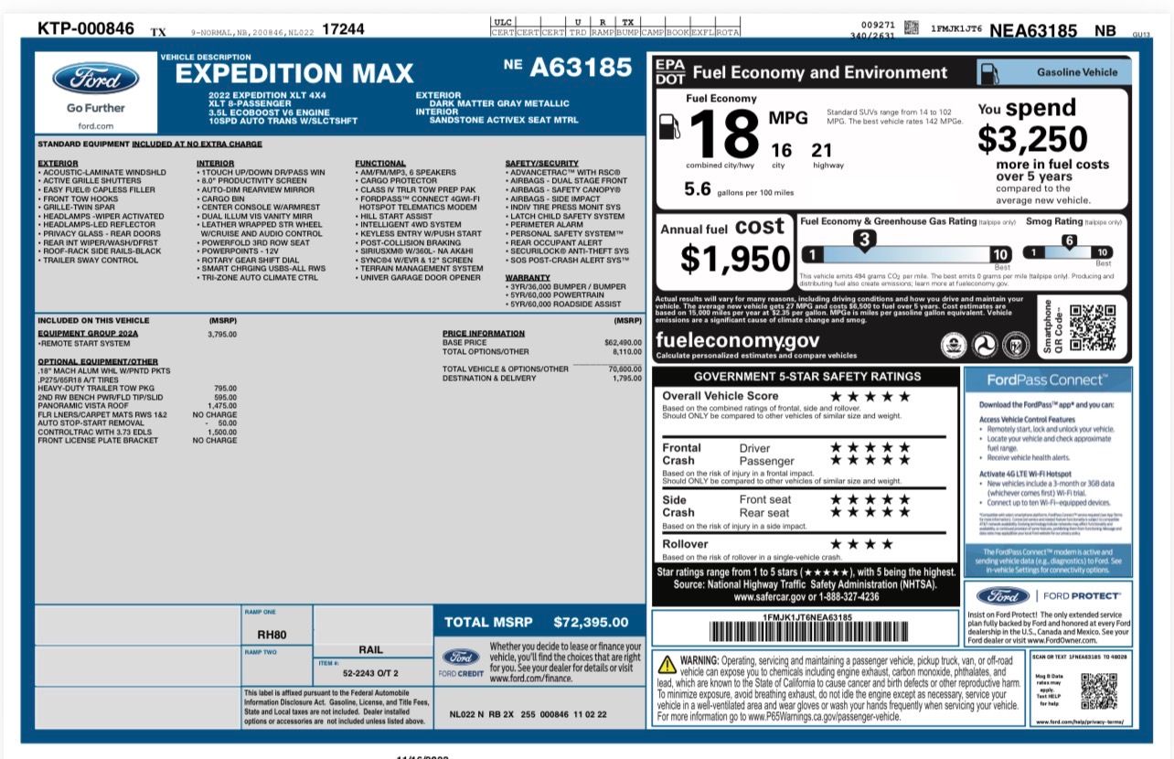 Used 2022 Ford Expedition Max XLT AWD/4WD image 1