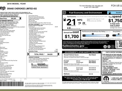 Used 2018 Jeep Grand Cherokee Limited w/ Luxury Group II image 5