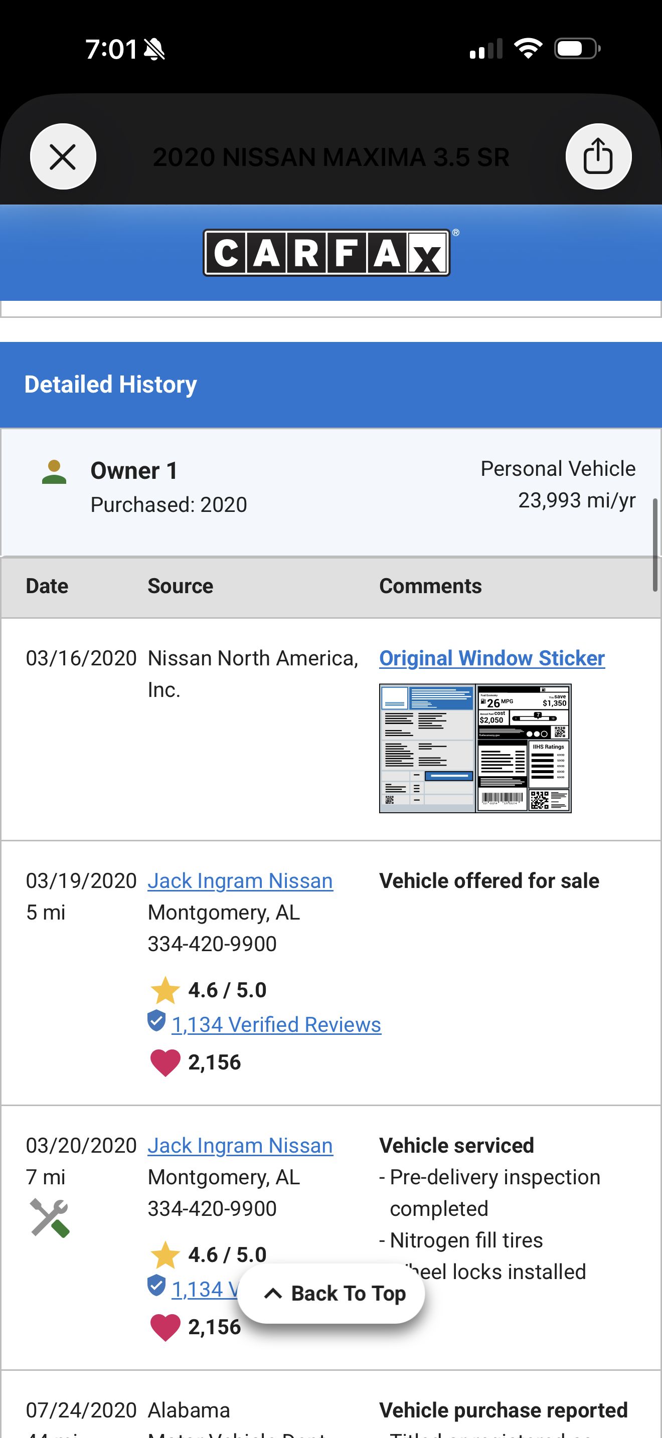 Used 2020 Nissan Maxima SR w/ Sport Mat Group FWD image 19