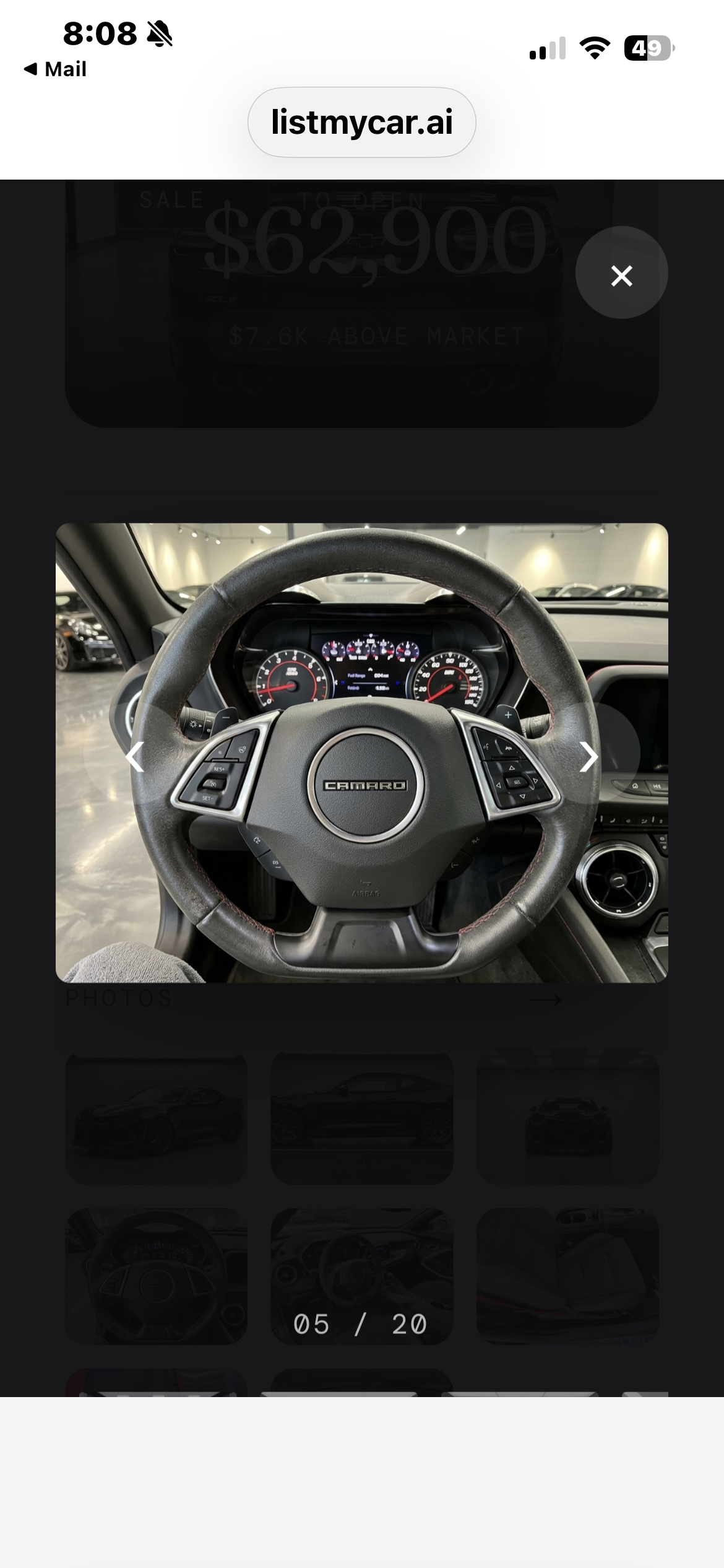 Used 2019 Chevrolet Camaro ZL1 w/ LPO, ZL1 Protection Package RWD image 13